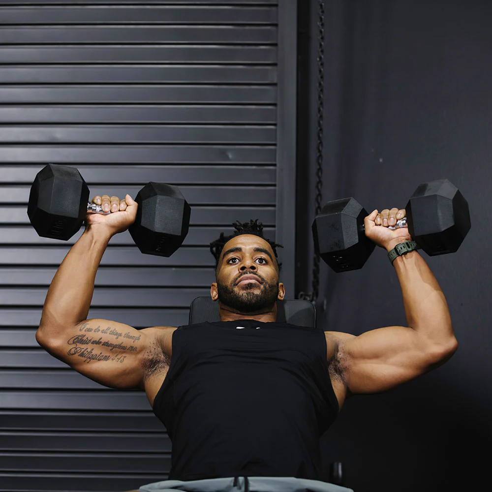 5 LB - 50 LB Pairs Rubber Hex Dumbbells - Image 3